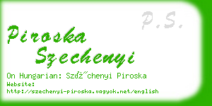 piroska szechenyi business card